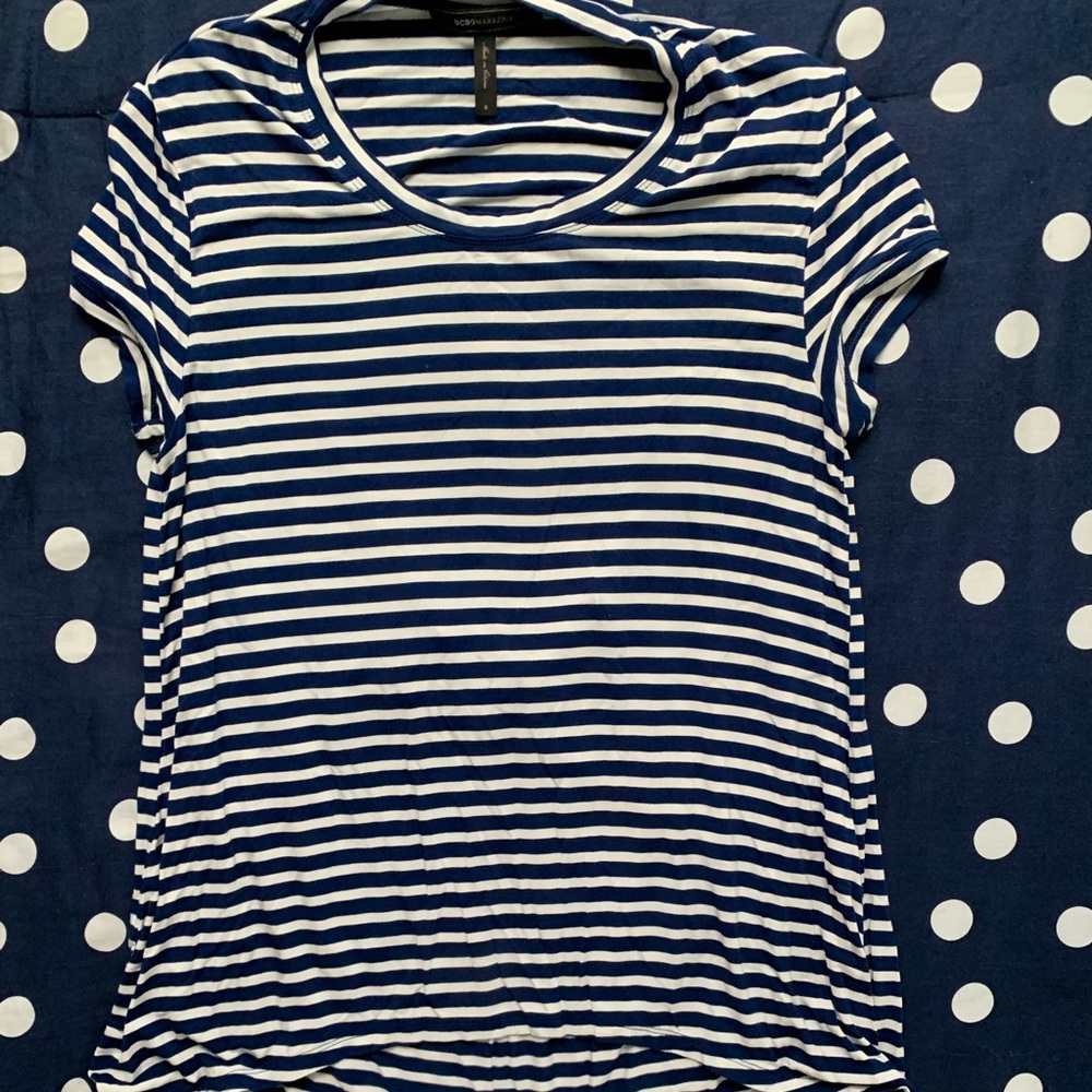 BCBG Open Back Nautical Top